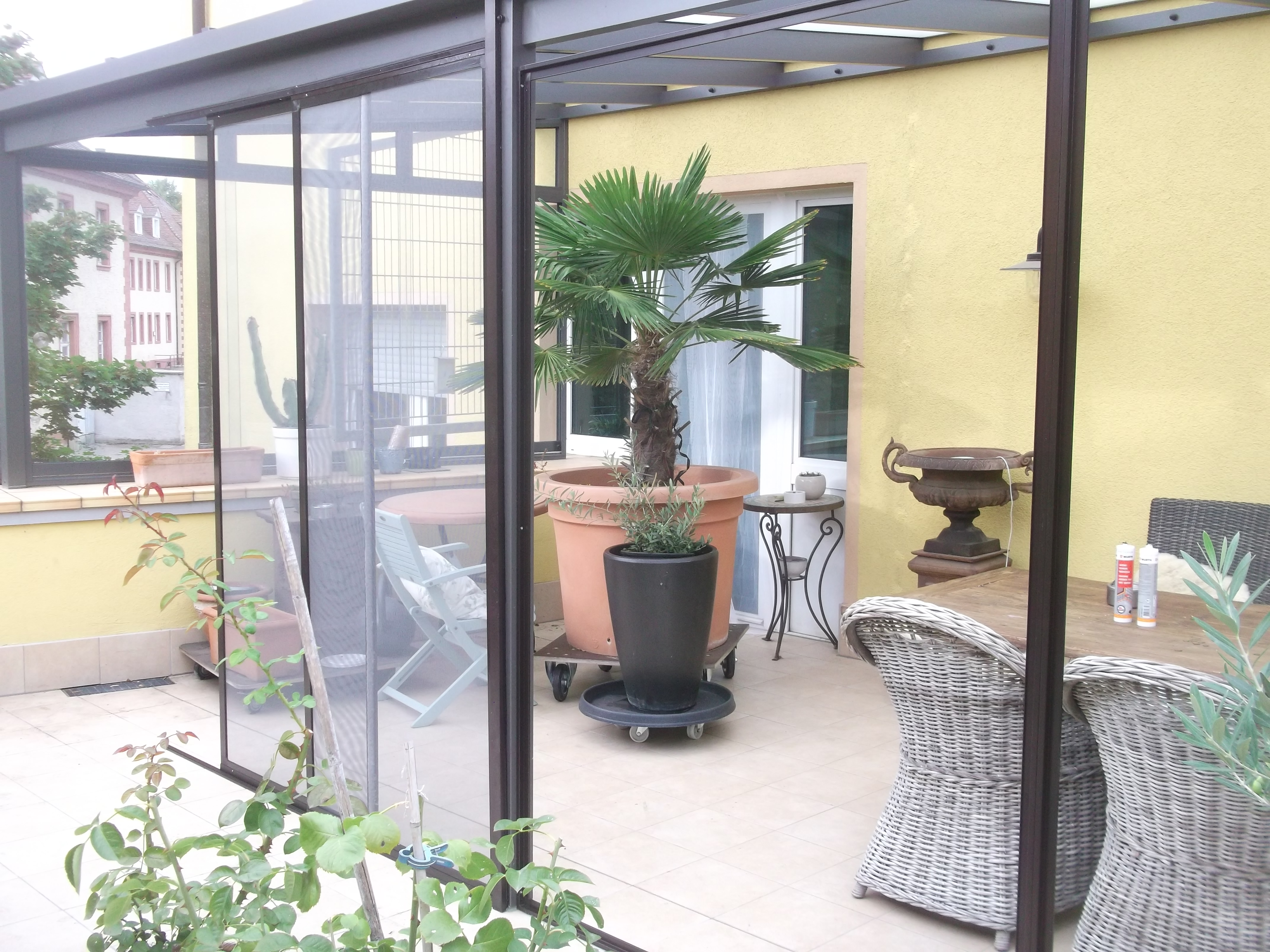 Siegel Flyscreens Terrassen Enclosure Außenansicht